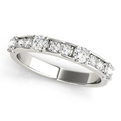 Channel in Prong Stackable Half Eternity Ring in Gold & Platinum