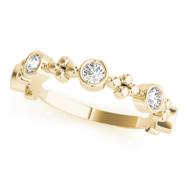 Bezel Set Stackable Half Eternity Ring in Gold & Platinum