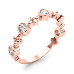 Bezel Set Stackable Half Eternity Ring in Gold & Platinum