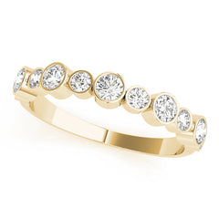 Bezel Set Diamond Half Eternity Ring in Gold & Platinum