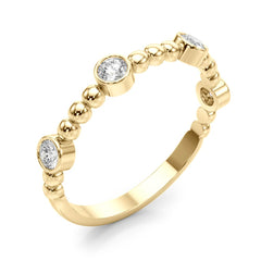 Round Bezel Set Stackable Half Eternity Ring in Gold & Platinum