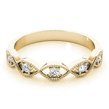 Marquise Stackable Rings Half Eternity Ring in Gold & Platinum