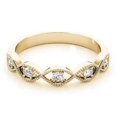 Marquise Stackable Rings Half Eternity Ring in Gold & Platinum