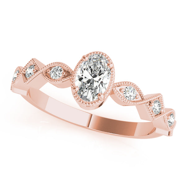 Timeless Color Center Ring Oval Diamond Engagement Ring — 9K/18K Gold & Platinum