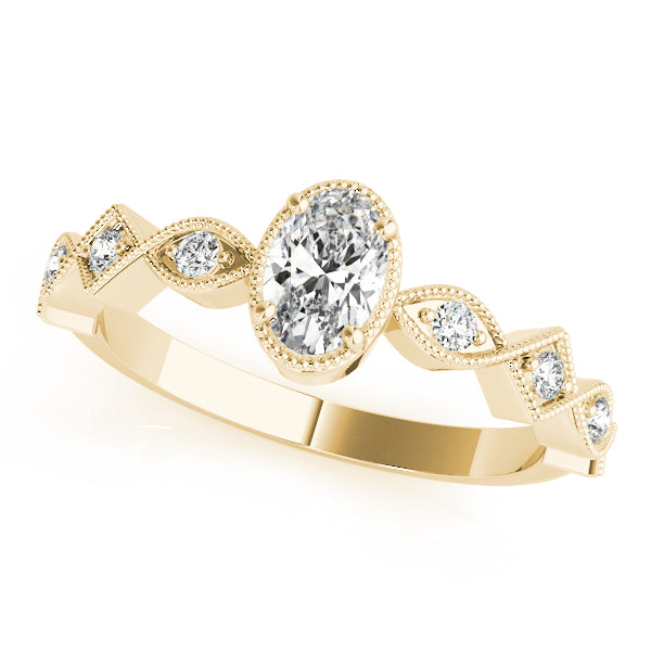Timeless Color Center Ring Oval Diamond Engagement Ring — 9K/18K Gold & Platinum