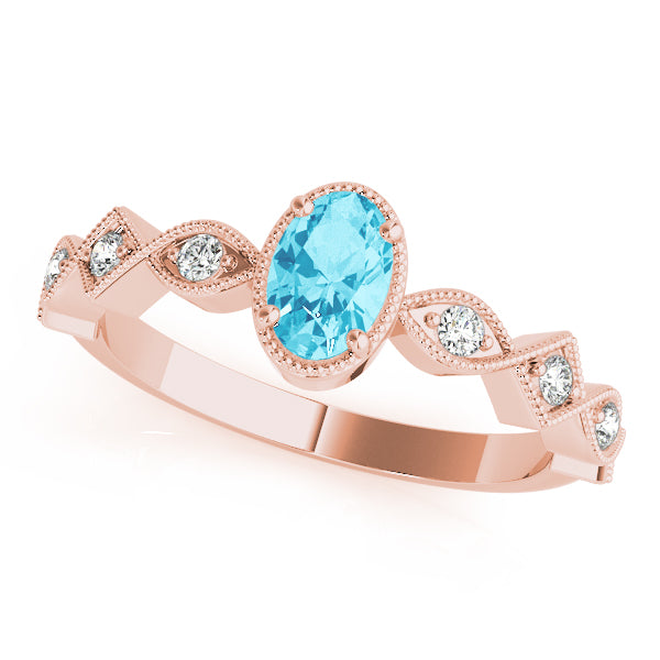 Timeless Color Center Ring Oval Diamond Engagement Ring — 9K/18K Gold & Platinum