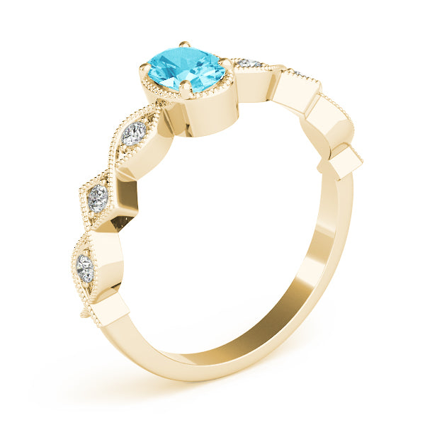 Timeless Color Center Ring Oval Diamond Engagement Ring — 9K/18K Gold & Platinum