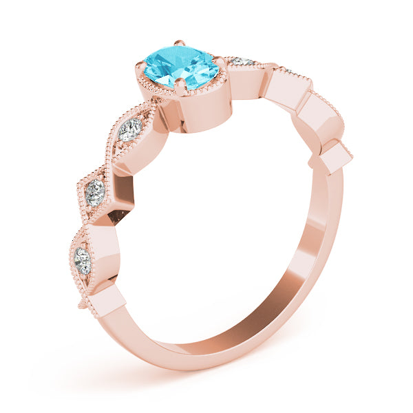 Timeless Color Center Ring Oval Diamond Engagement Ring — 9K/18K Gold & Platinum