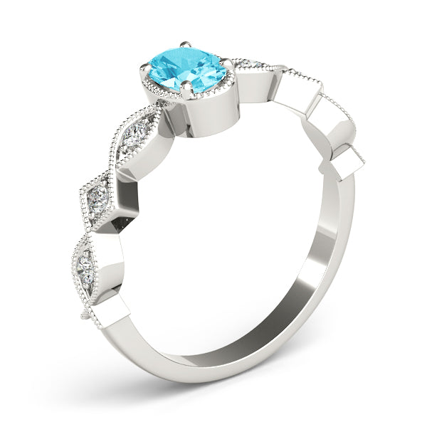 Timeless Color Center Ring Oval Diamond Engagement Ring — 9K/18K Gold & Platinum