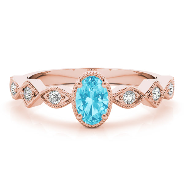 Timeless Color Center Ring Oval Diamond Engagement Ring — 9K/18K Gold & Platinum