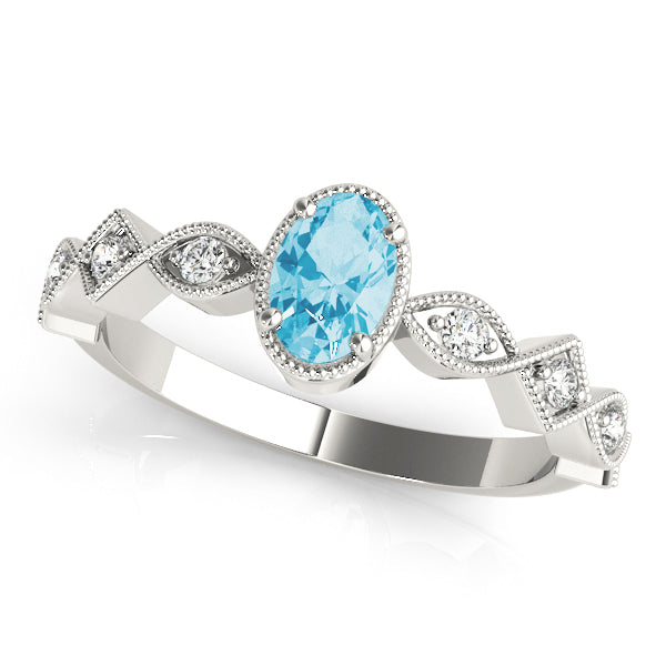 Timeless Color Center Ring Oval Diamond Engagement Ring — 9K/18K Gold & Platinum