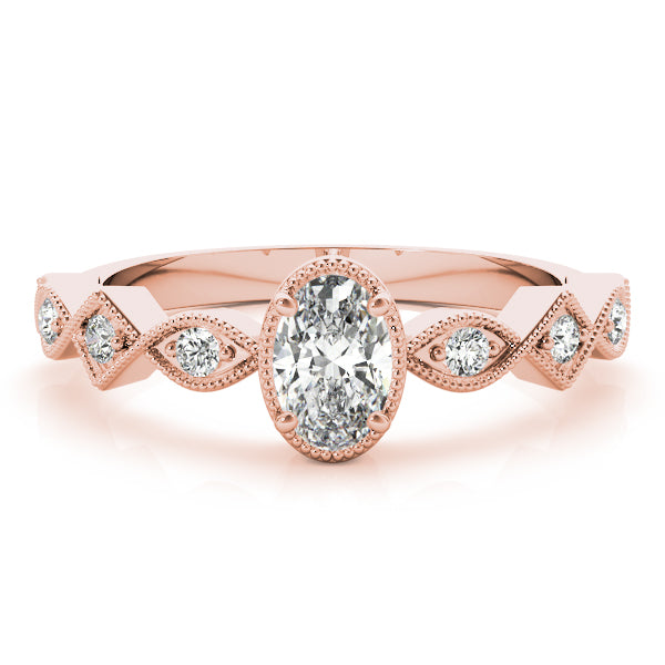 Timeless Color Center Ring Oval Diamond Engagement Ring — 9K/18K Gold & Platinum