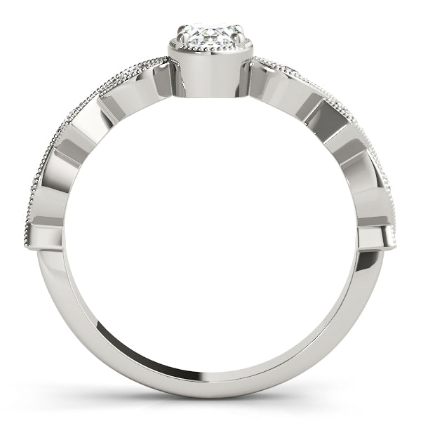 Timeless Color Center Ring Oval Diamond Engagement Ring — 9K/18K Gold & Platinum