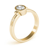 Elegant Color Center Ring Oval Diamond Engagement Ring — 9K/18K Gold & Platinum