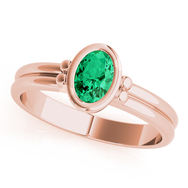 Elegant Color Center Ring Oval Diamond Engagement Ring — 9K/18K Gold & Platinum