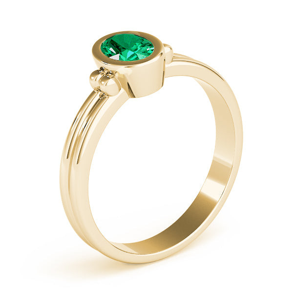 Elegant Color Center Ring Oval Diamond Engagement Ring — 9K/18K Gold & Platinum