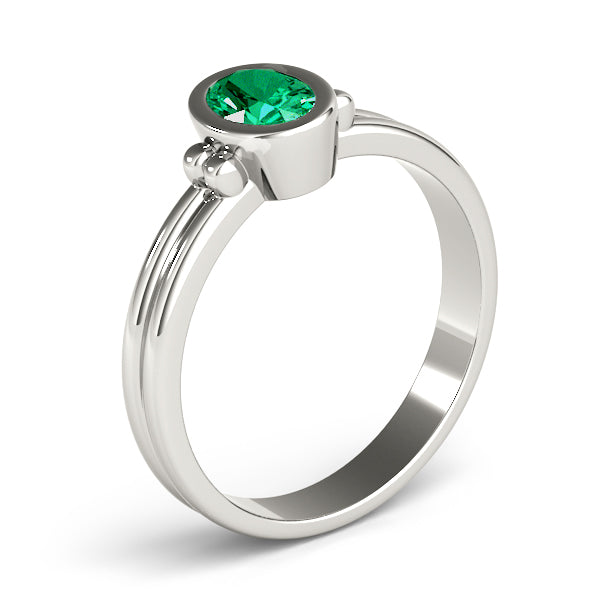 Elegant Color Center Ring Oval Diamond Engagement Ring — 9K/18K Gold & Platinum