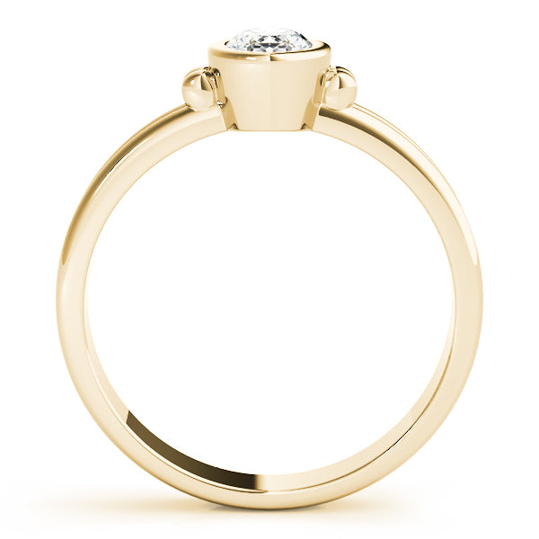 Elegant Color Center Ring Oval Diamond Engagement Ring — 9K/18K Gold & Platinum