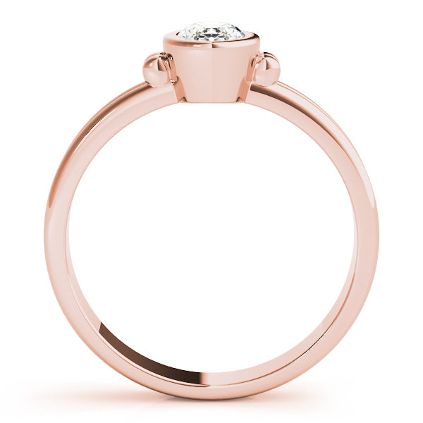 Elegant Color Center Ring Oval Diamond Engagement Ring — 9K/18K Gold & Platinum