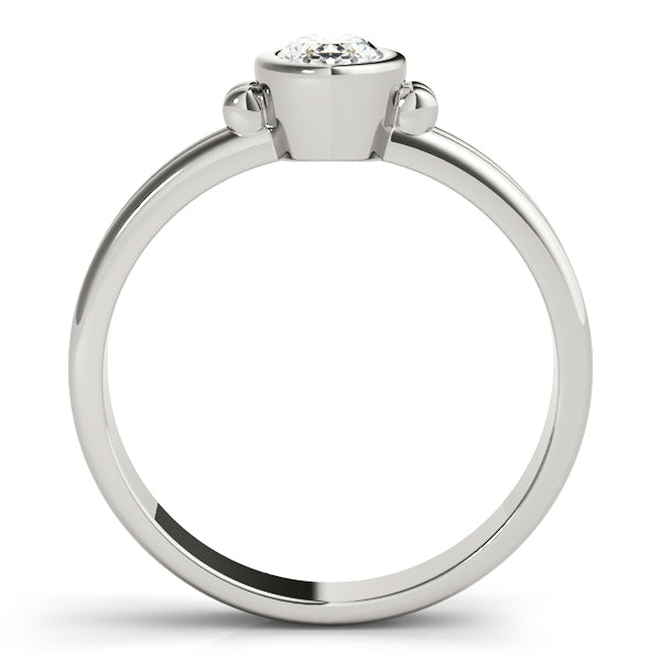 Elegant Color Center Ring Oval Diamond Engagement Ring — 9K/18K Gold & Platinum