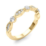 Round & Marquise Shaped Stackable Half Eternity Ring in Gold & Platinum