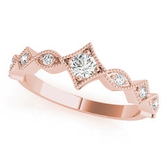 Stackable Marquise Milgrain Half Eternity Ring in Gold & Platinum