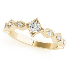 Stackable Marquise Milgrain Half Eternity Ring in Gold & Platinum