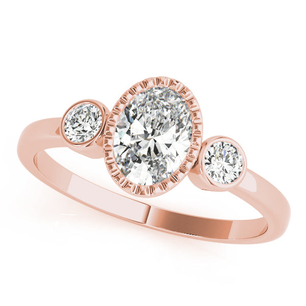 Vintage-Inspired Fashion Ring Oval Diamond Engagement Ring — 9K/18K Gold & Platinum