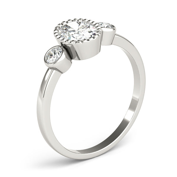 Vintage-Inspired Fashion Ring Oval Diamond Engagement Ring — 9K/18K Gold & Platinum