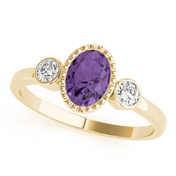 Vintage-Inspired Fashion Ring Oval Diamond Engagement Ring — 9K/18K Gold & Platinum