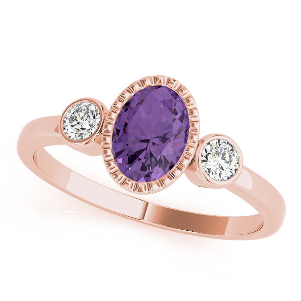 Vintage-Inspired Fashion Ring Oval Diamond Engagement Ring — 9K/18K Gold & Platinum