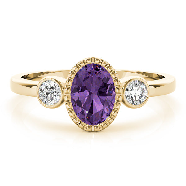 Vintage-Inspired Fashion Ring Oval Diamond Engagement Ring — 9K/18K Gold & Platinum