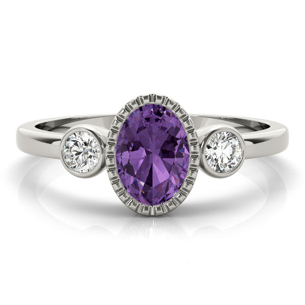 Vintage-Inspired Fashion Ring Oval Diamond Engagement Ring — 9K/18K Gold & Platinum