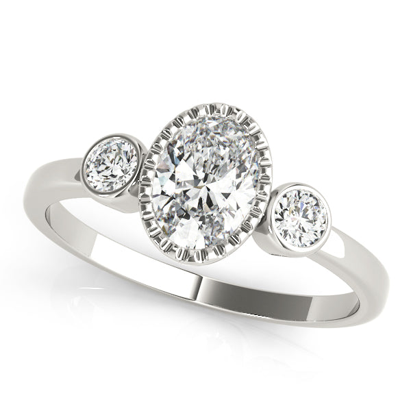 Vintage-Inspired Fashion Ring Oval Diamond Engagement Ring — 9K/18K Gold & Platinum