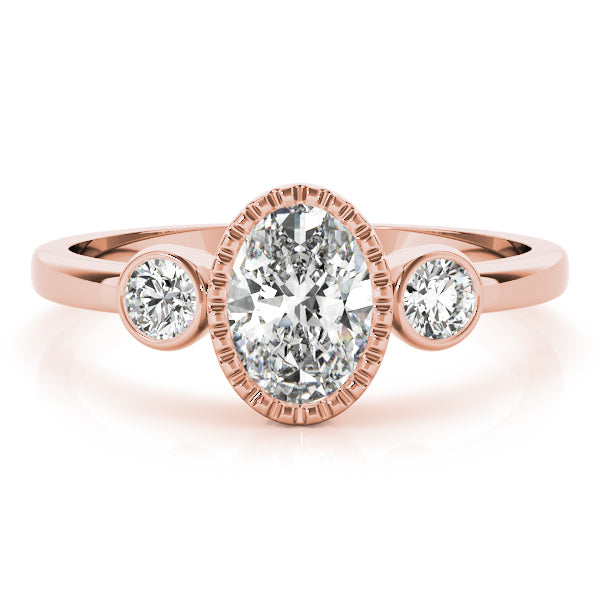 Vintage-Inspired Fashion Ring Oval Diamond Engagement Ring — 9K/18K Gold & Platinum