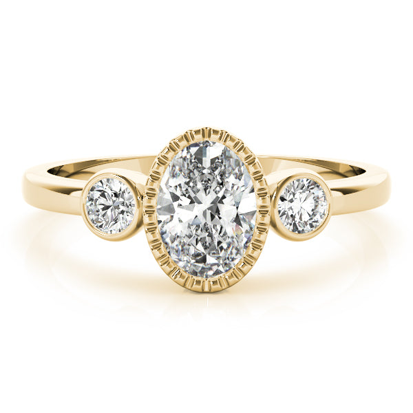 Vintage-Inspired Fashion Ring Oval Diamond Engagement Ring — 9K/18K Gold & Platinum