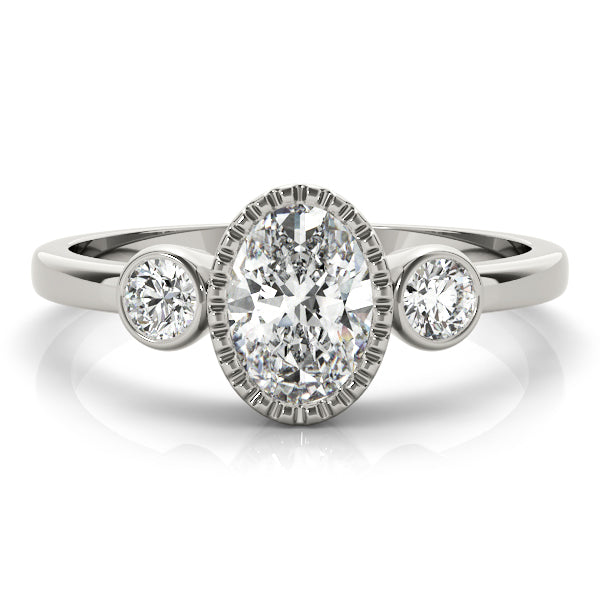 Vintage-Inspired Fashion Ring Oval Diamond Engagement Ring — 9K/18K Gold & Platinum