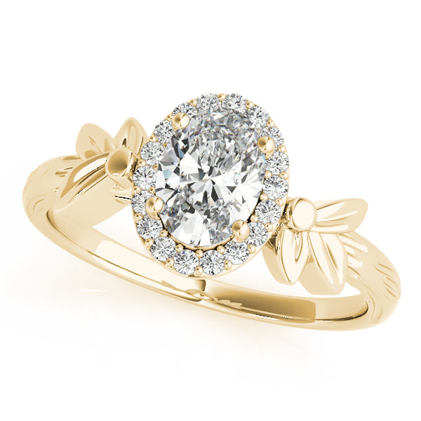 Celestial Fashion Ring Oval Diamond Engagement Ring — 9K/18K Gold & Platinum