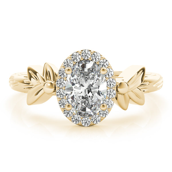 Celestial Fashion Ring Oval Diamond Engagement Ring — 9K/18K Gold & Platinum