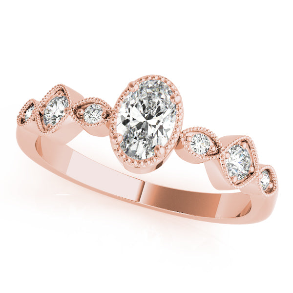 Heirloom Fashion Ring Oval Diamond Engagement Ring — 9K/18K Gold & Platinum