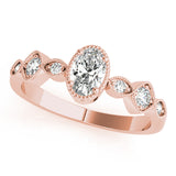 Heirloom Fashion Ring Oval Diamond Engagement Ring — 9K/18K Gold & Platinum