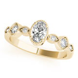 Heirloom Fashion Ring Oval Diamond Engagement Ring — 9K/18K Gold & Platinum
