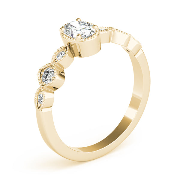 Heirloom Fashion Ring Oval Diamond Engagement Ring — 9K/18K Gold & Platinum