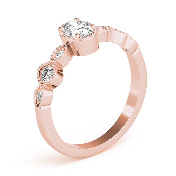 Heirloom Fashion Ring Oval Diamond Engagement Ring — 9K/18K Gold & Platinum