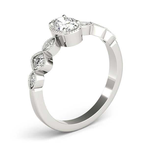 Heirloom Fashion Ring Oval Diamond Engagement Ring — 9K/18K Gold & Platinum