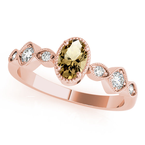 Heirloom Fashion Ring Oval Diamond Engagement Ring — 9K/18K Gold & Platinum