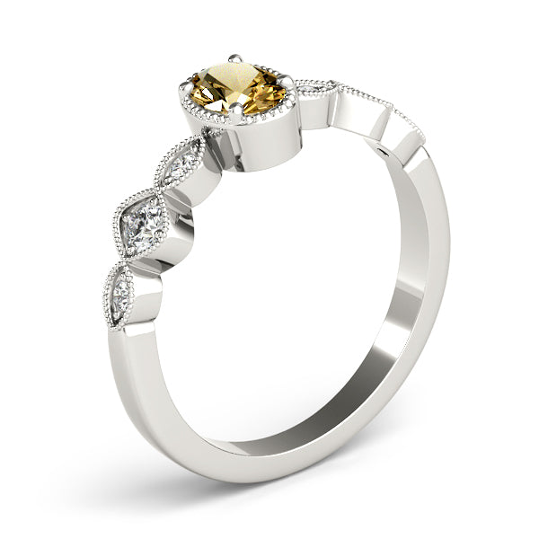 Heirloom Fashion Ring Oval Diamond Engagement Ring — 9K/18K Gold & Platinum