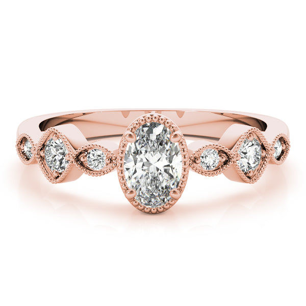 Heirloom Fashion Ring Oval Diamond Engagement Ring — 9K/18K Gold & Platinum