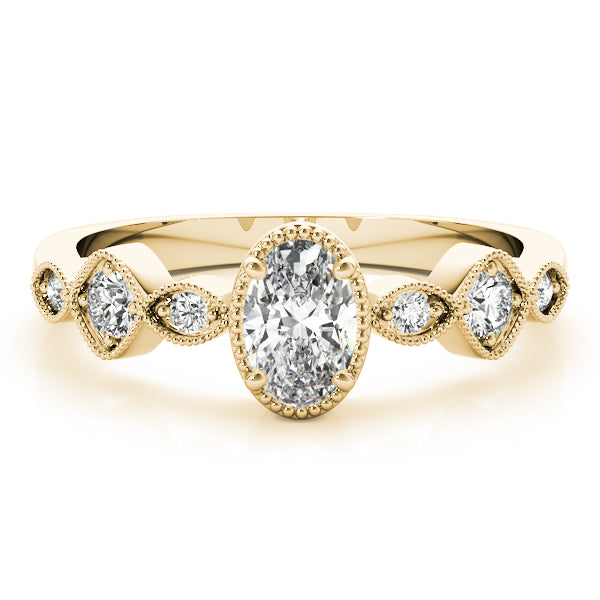 Heirloom Fashion Ring Oval Diamond Engagement Ring — 9K/18K Gold & Platinum