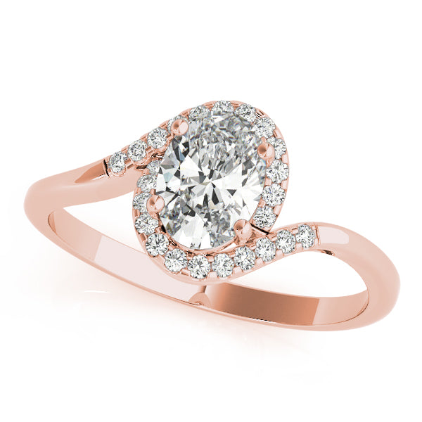 Crowned Fashion Ring Oval Diamond Engagement Ring — 9K/18K Gold & Platinum